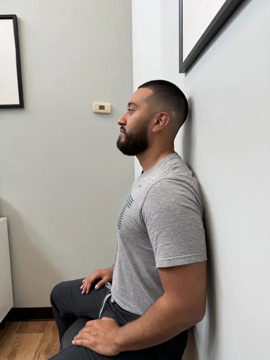Chin Tucks: Start: head in neutral position