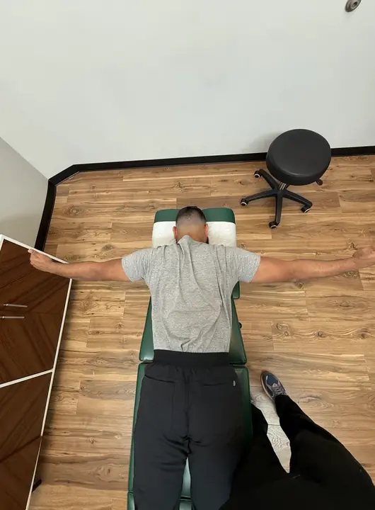 Prone Y, T, W and I Series: T: arms out to the sides, thumbs up