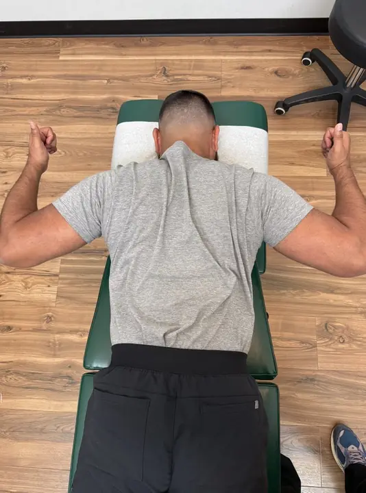 Prone Y, T, W and I Series: W: elbows bent, hands near shoulders